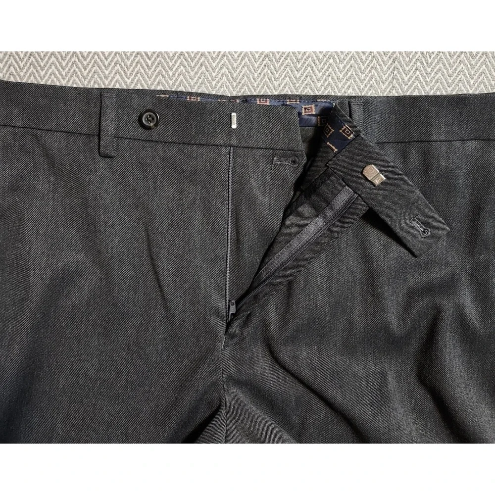 Lauren Ralph Lauren Mens Charcoal Grey Dress Pants 34W 30L Stretch Flat Front